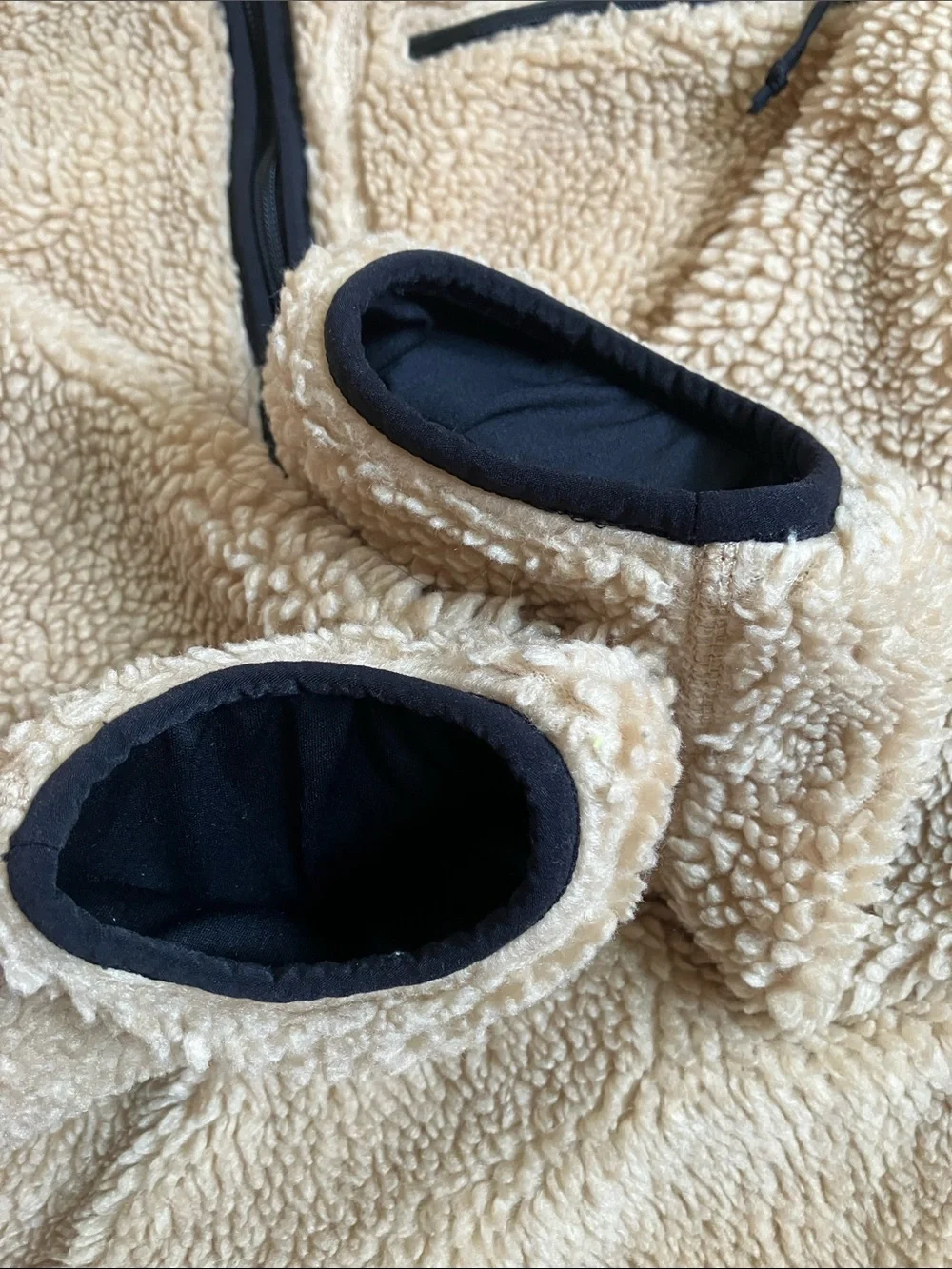 The North Face Extreme Pile Pullover in an almond butter/tan colorway